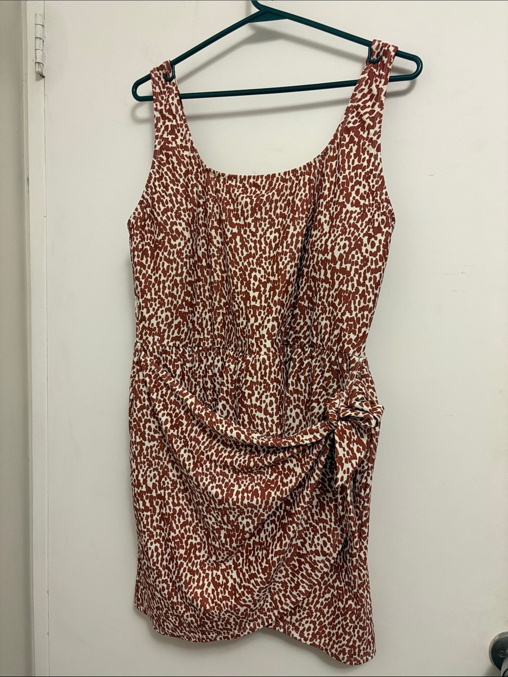 Old Navy Rust and Cream Leopard-Print One-Piece Swimdress